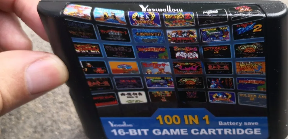 Топ 100 в 1 для картриджа Sega Megadrive Genesis Game (с батареей/всеми консолями)|Запасные