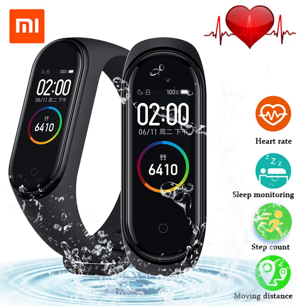 Original Xiaomi Mi Band 4 Smart Wristband 3 Color AMOLED Screen Mi Band 4 Global version Heart Rate Fitness Music Bracelet