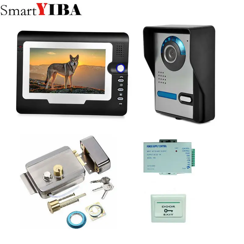 

Видеодомофон SmartYIBA, 7 дюймов, 1 камера + 1 монитор, HD-камера ночного видения, проводной видеозвонок