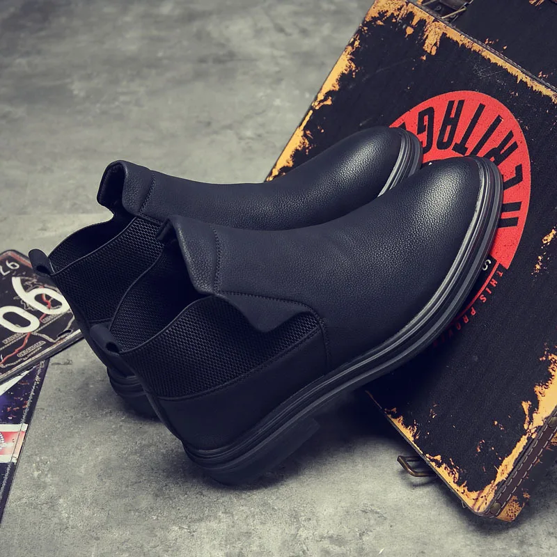 Boots Men Autumn Early Winter High Top Ankle Boots Pointed Toe Flock Nubuck Brand Winter Shoes Fashion Mens Boots