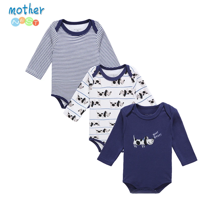 Mother Nest модный Детский комбинезон для мальчиков и девочек 3 шт./лот одежда малышей