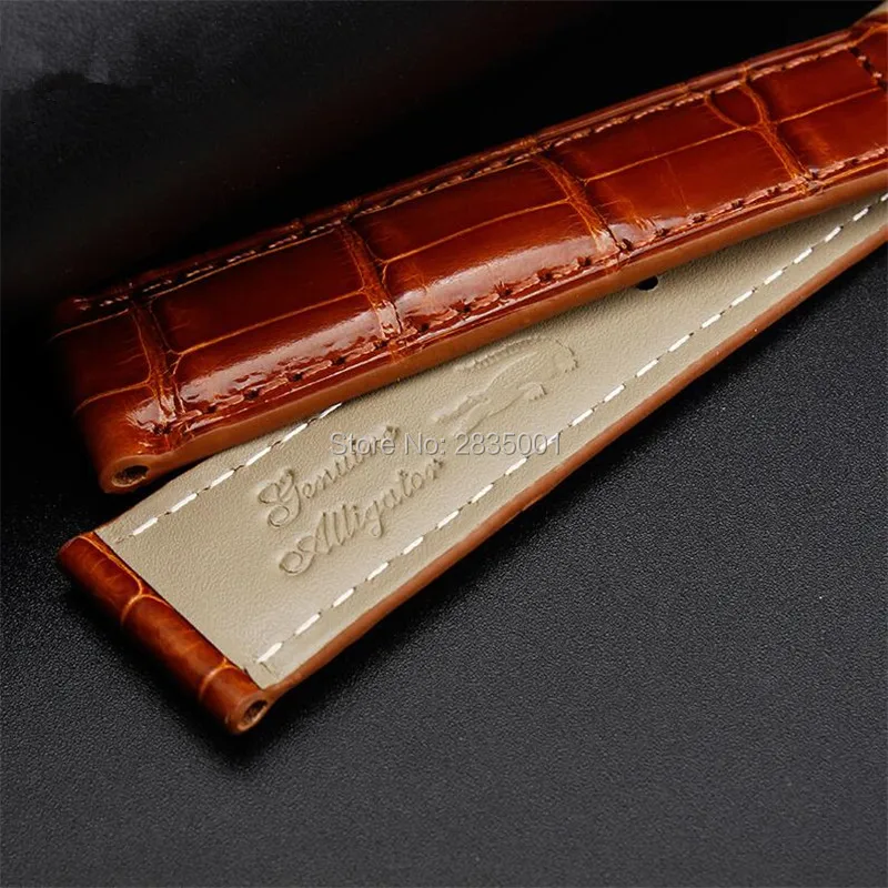 Новый роскошный ремешок из крокодиловой кожи ручной работы Оранжевый для часов с