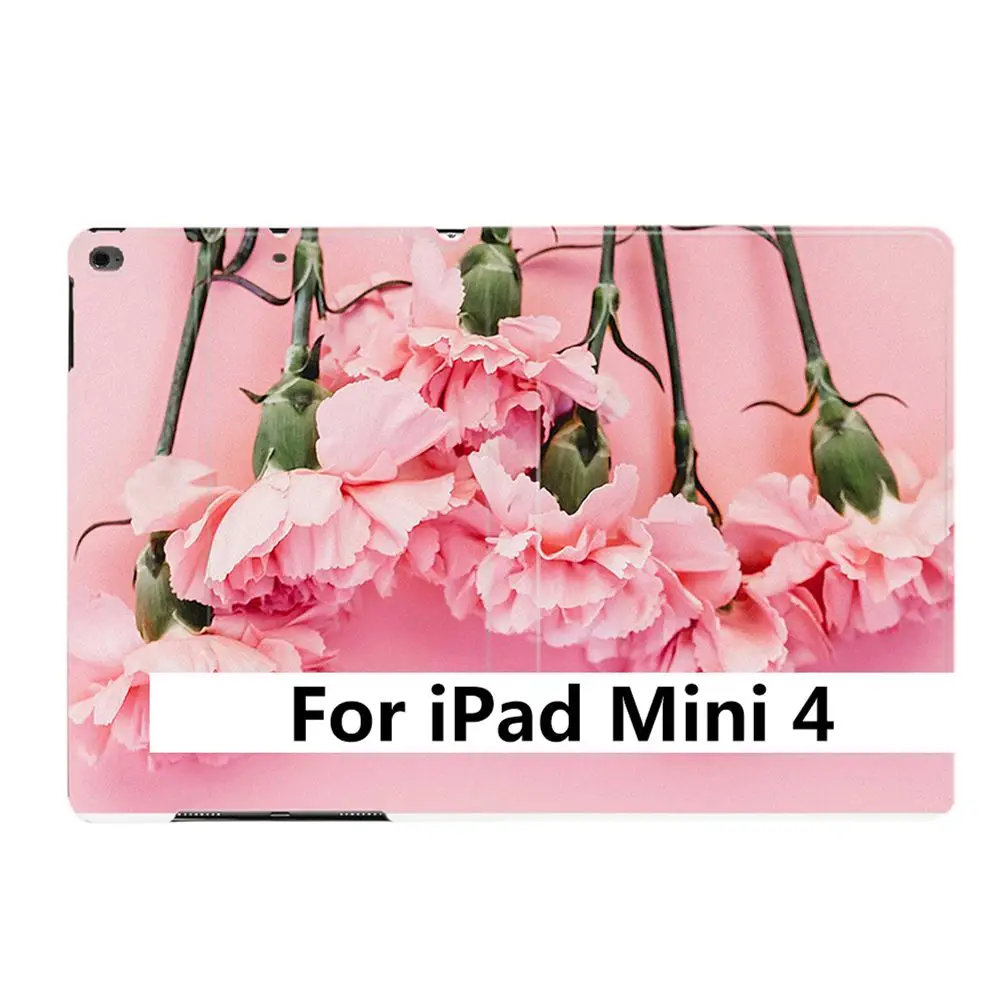 Для iPad Air 2 3 9," 56 7th 10,2" 10," PRO Mini 45 красивый розовый цветок гвоздика из искусственной кожи смарт-чехол с подставкой - Цвет: For iPad Mini 4