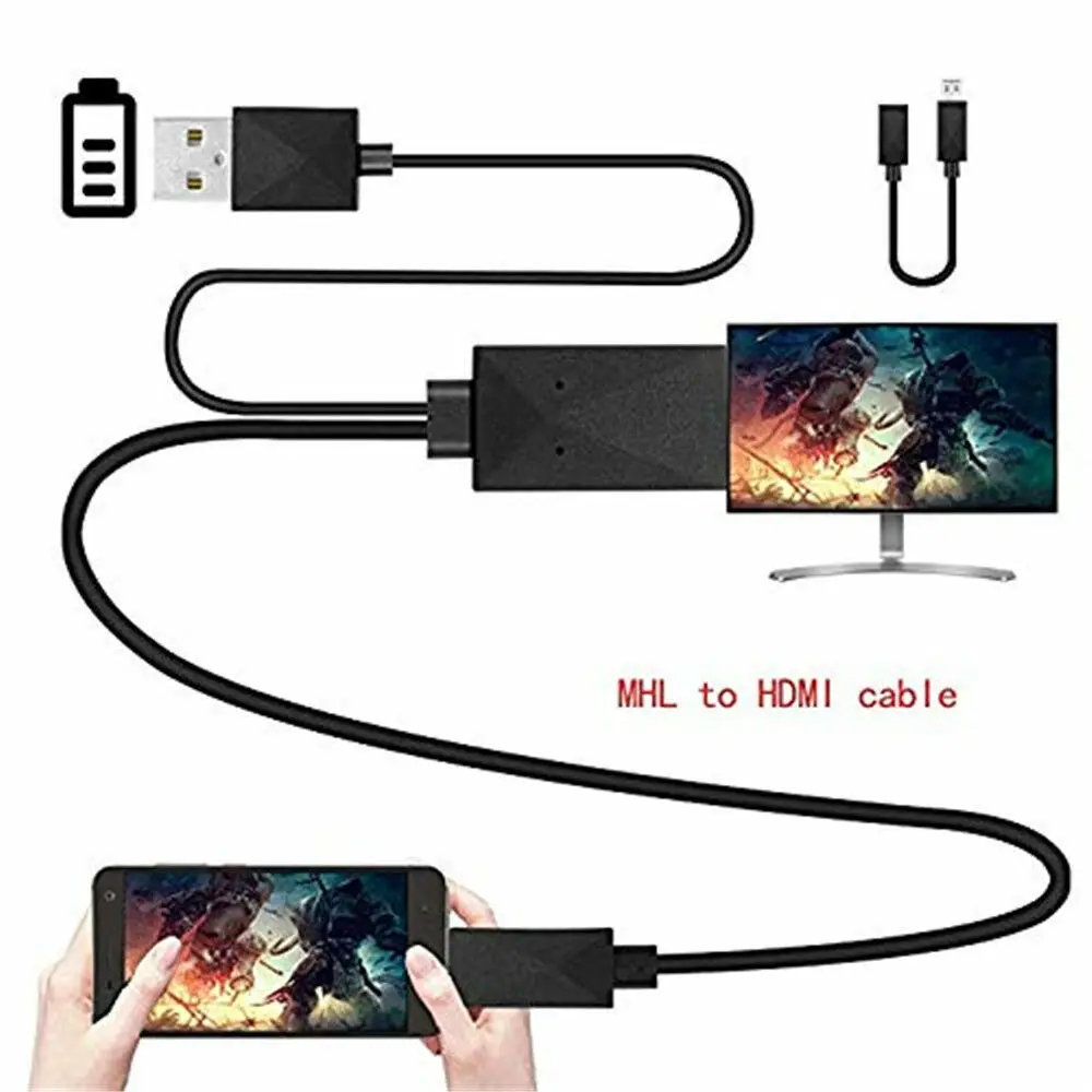 Универсальный MHL конвертер Micro USB к hdmi кабель адаптер Черный Белый мужчин и женщин