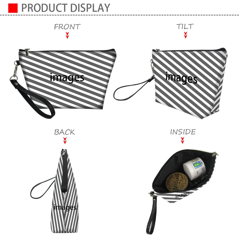 

FORUDESIGNS Women Makeup Bag Schnauzer Love Pattern PU Leather Cosmetic Bag Travel Organizer Beautician Vanity Toiletry Kit Bag
