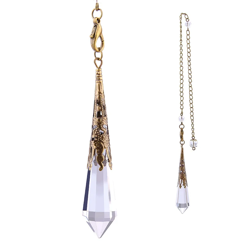 Модный Натуральный прозрачный кристалл целебные кристаллы маятник кварцевый