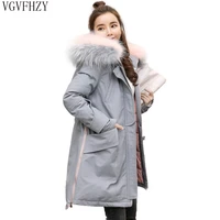 winter duck down coat 2018 100 natural raccoon fur collar thick parka women long coat ladys cold frost resistance warm jacket