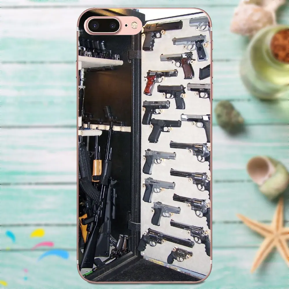 Для Xiaomi Redmi Mi Note 7 8 9 SE Pro Lite Go Play мягкий с рисунком из ТПУ пистолеты Glock | Мобильные