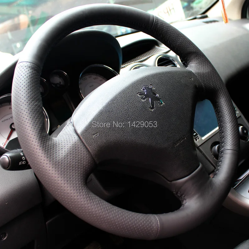 Чехол для Peugeot 408 руль охватывает Натуральная кожа DIY рулевое обложки Специально