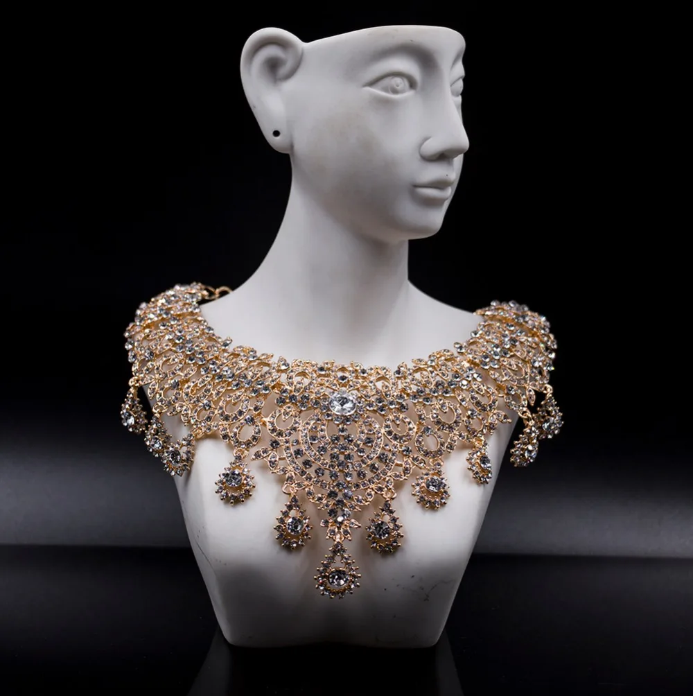 Новинка года LAN дворец parure bijoux femme mariage нигерийские ожерелье и серьги для вечерние ювелирные изделия из Индии