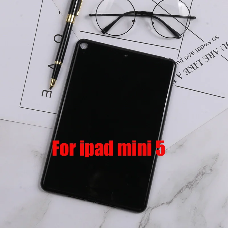 Чехол для iPad Mini 5 2019 черный мягкий ТПУ гелевый силиконовый чехол бампер Черный