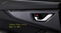 lapetus inner door handle bowl frame panel cover trim fit for subaru xv crosstrek 2017 2021 abs matte carbon fiber look
