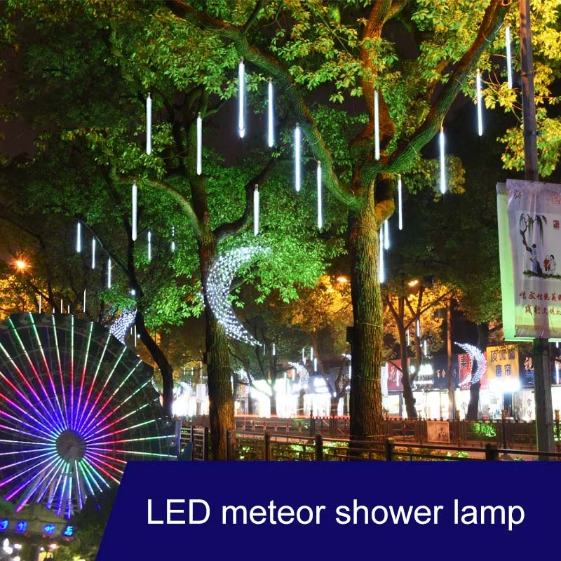 Горячая 8 трубок метеоритный эффект светящиеся палочки светодиодный свет струны