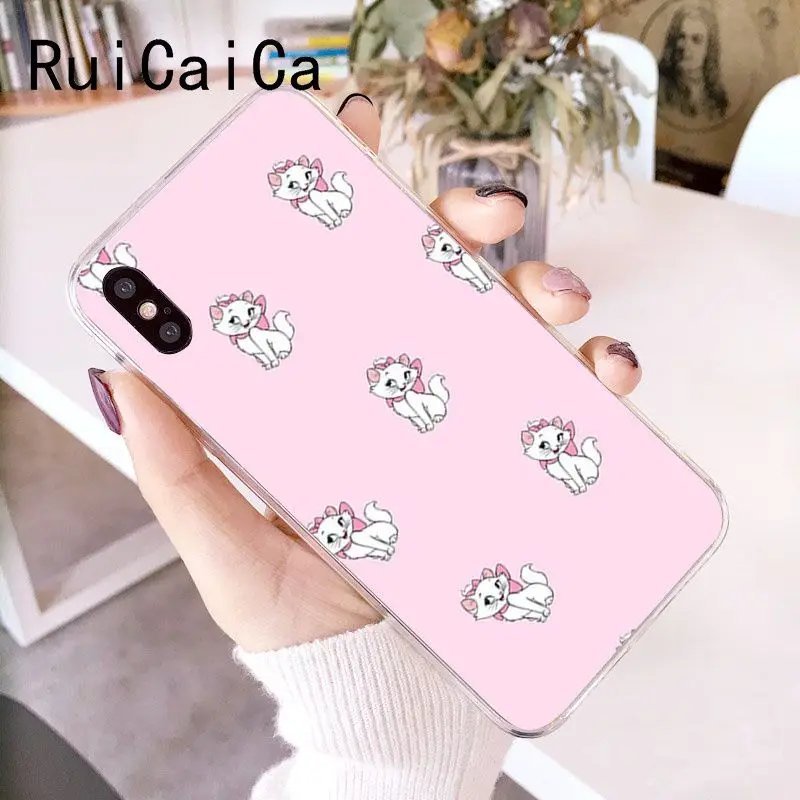 RuiCaiCa marie aristocats Cat Мягкий чехол для телефона из ТПУ iPhone 5 5Sx 6 7 7plus 8 8Plus X XS MAX XR Fundas