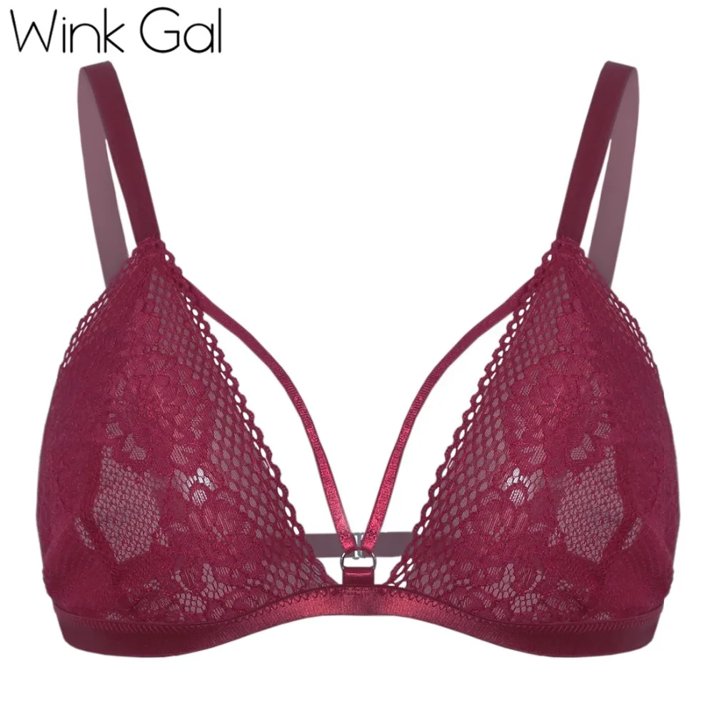 Wink Gal 2018 новый кружевной треугольный бюстгальтер для женщин прозрачный отжимать