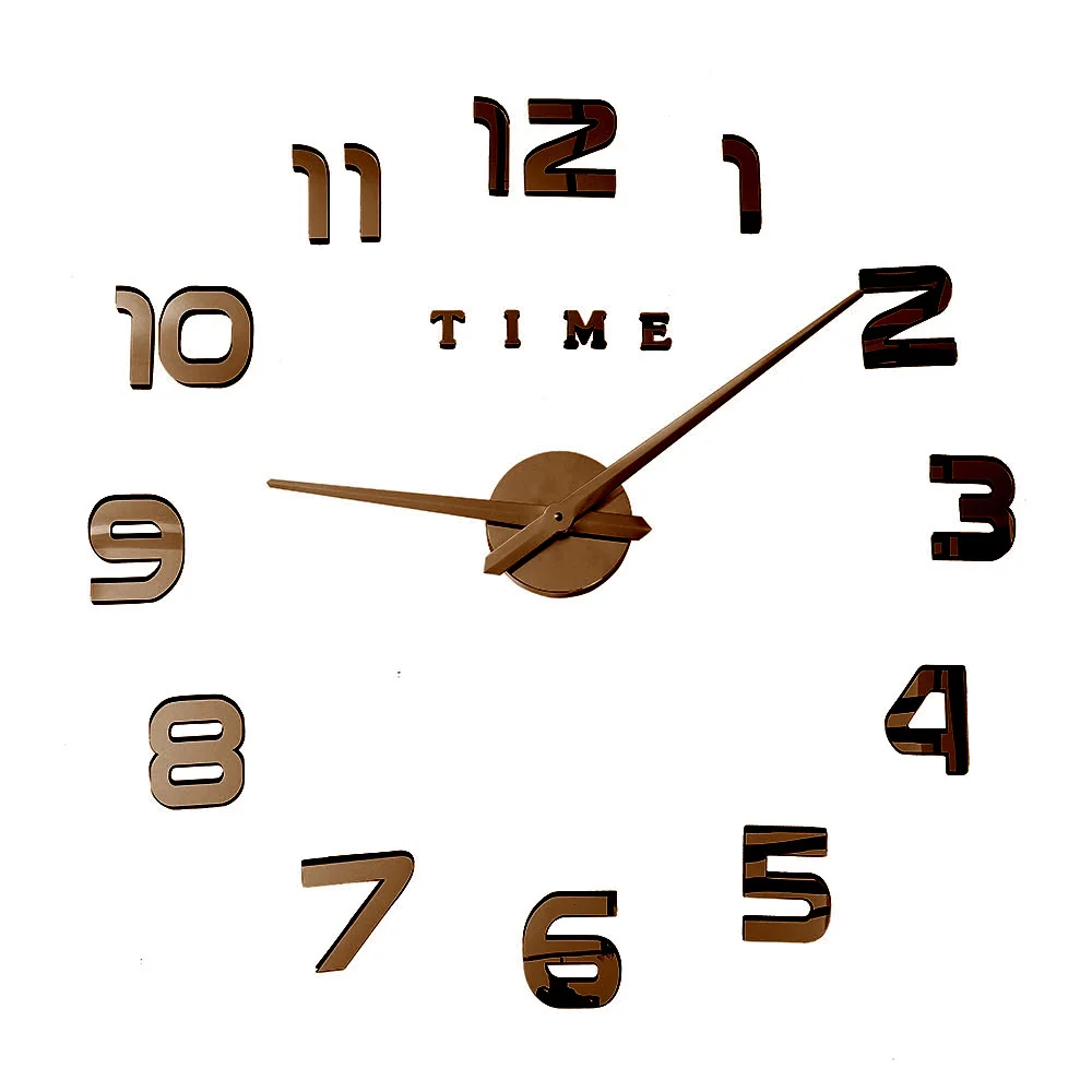 Wall Clock Brown 3d настенные часы светящиеся новые часы настенные часы Horloge 3d Diy акриловые зеркальные наклейки светящиеся кварцевые часы Reloj de Pared - Цвет: Wall Clock Brown