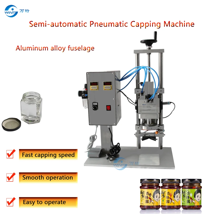 Полуавтоматическая пневматическая машина для Пинга крышек стеклянная бутылка