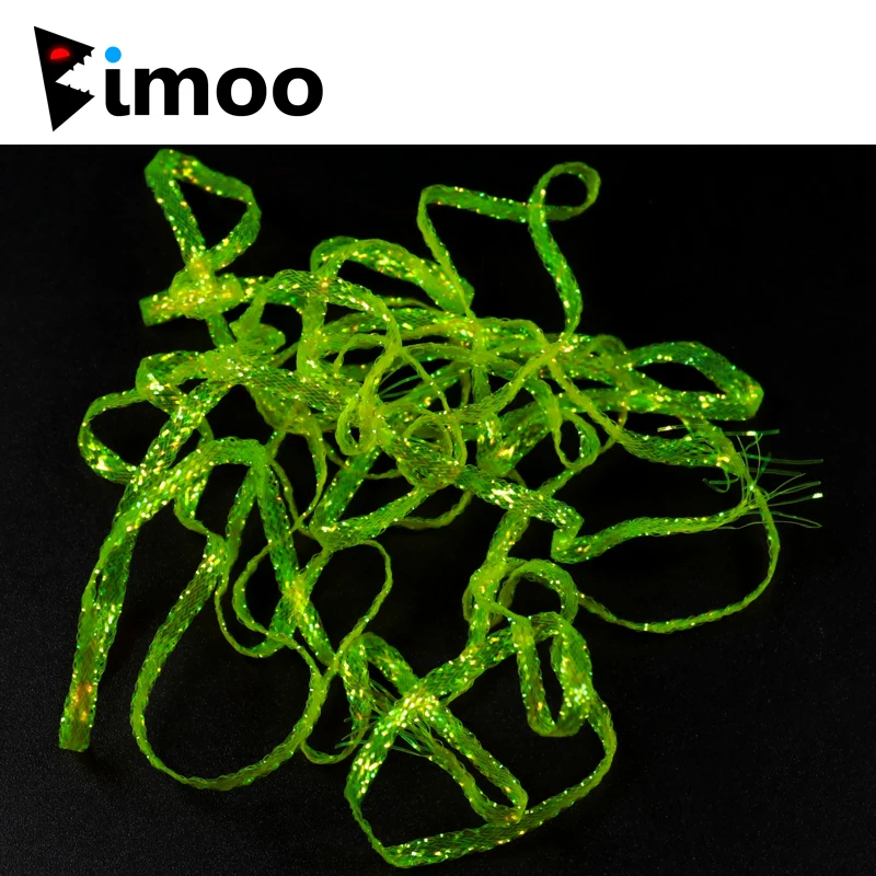 Bimoo 3 мм 2 ярдов/сумка УФ-флюроцент плоская Алмазная оплетка для Emergers Nymph креветки Скад стример Щука соленой воды мухобойка материал