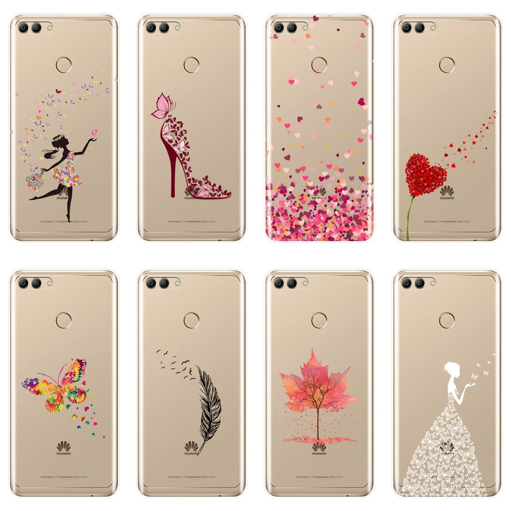 Для huawei Y5 Y6 Y7 Prime 2018 Y9 2019 черное сердце девушка силиконовая Мягкая задняя крышка