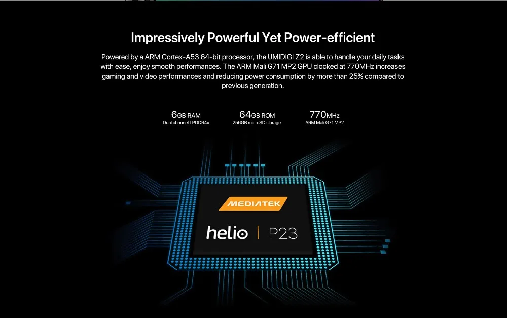 UMIDIGI Z2 глобальная версия 6 2 дюйма FHD Android 8 1 смартфон Helio P23 ГБ ОЗУ 64 Гб ПЗУ 4 камеры 3850