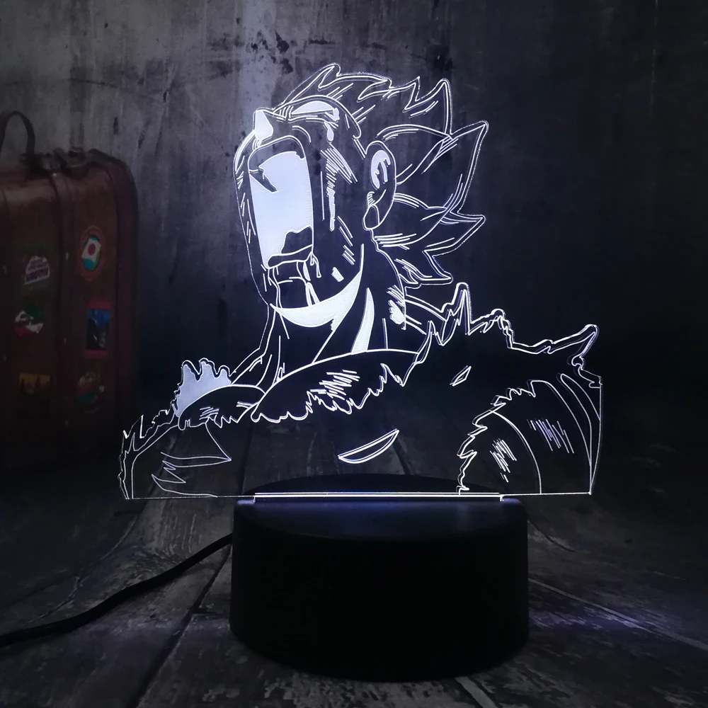 Новая красивая футболка крик Saiyan Son Goku Dragon Ball Kakarotto Вегета светодиодный 3d-ночник стол вечерние лампа домашний Декор детские игрушки Рождественский подарок