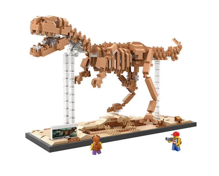 LOZ 9023 9024 Dinosaur Fossil Series New Mega Educational Building Blocks DIY Assemble Mini Bricks Model Toys Best Gift For Boys | Игрушки и