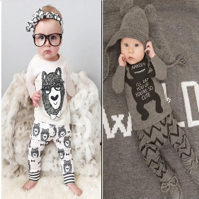 Лидер продаж Модный комплект одежды из 2 предметов для маленьких мальчиков