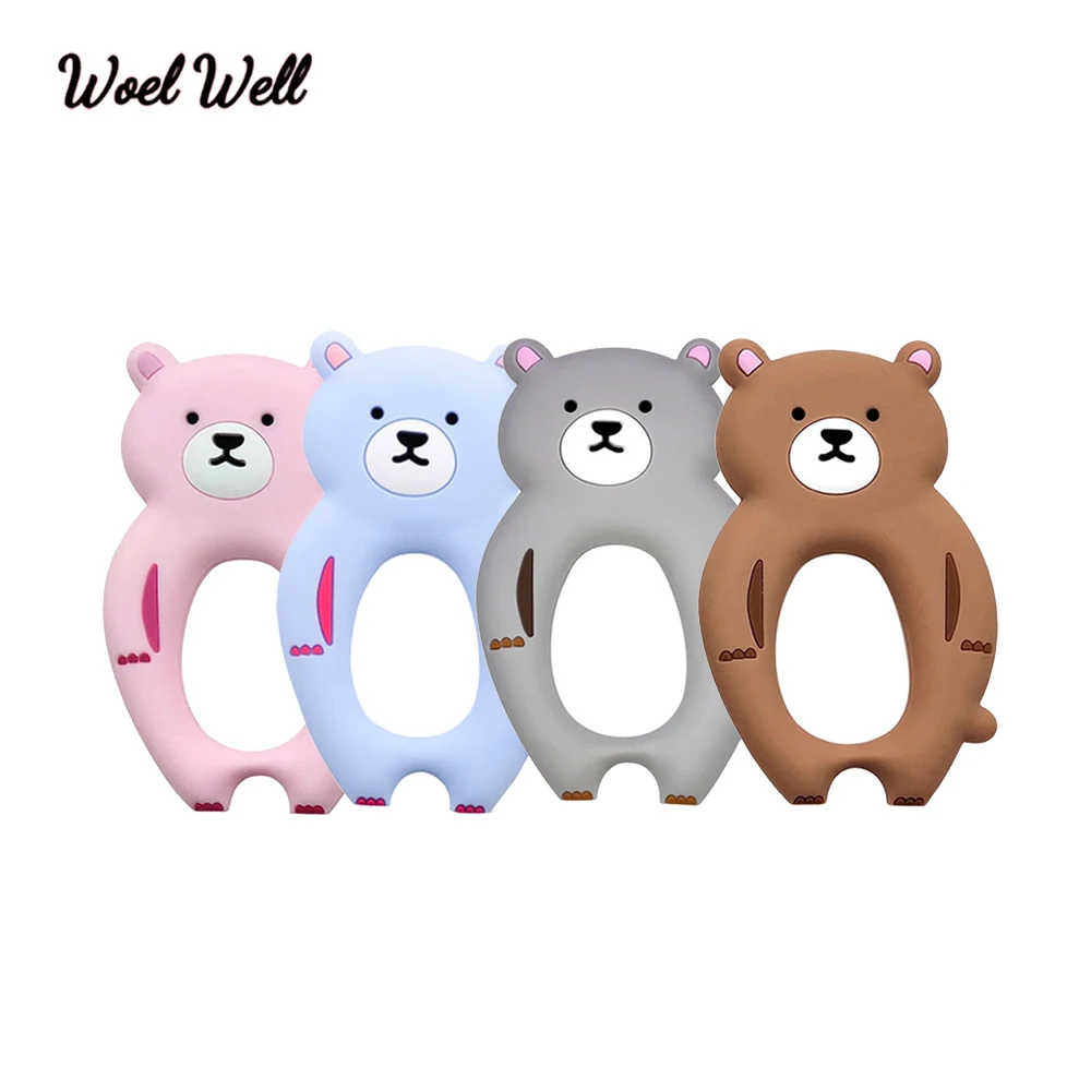 5 шт./компл. детская силиконовая Игрушка прорезыватель для зубов медведь детские