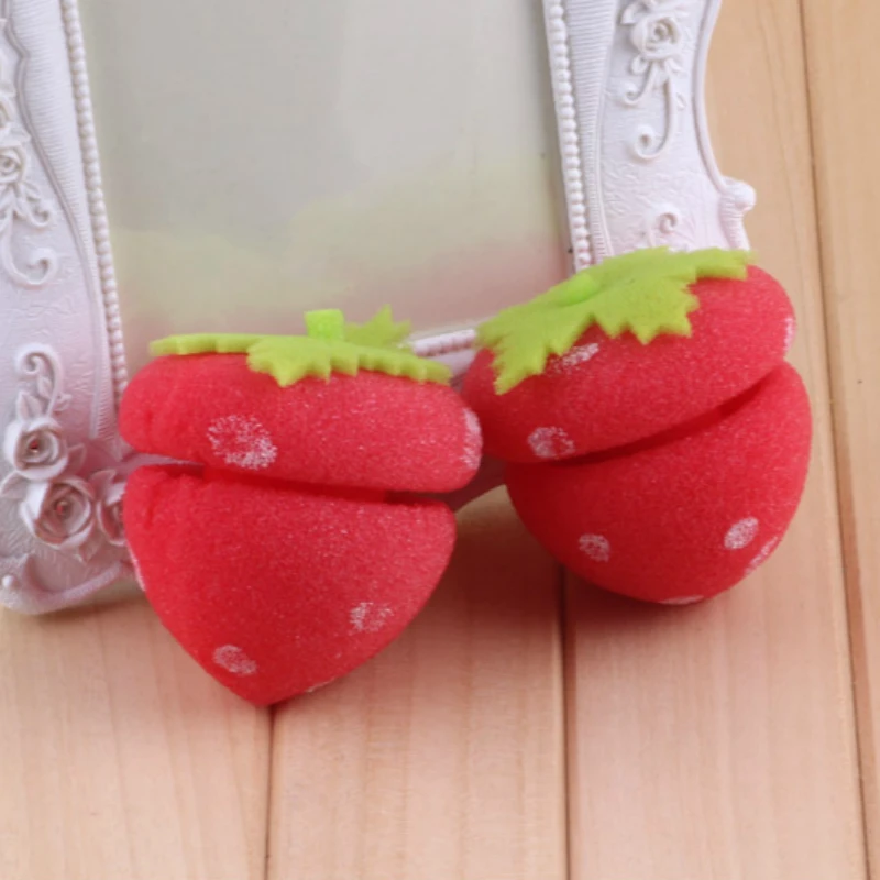 6 шт./компл. волшебные бигуди Симпатичные Клубника мягкой губкой пены шары