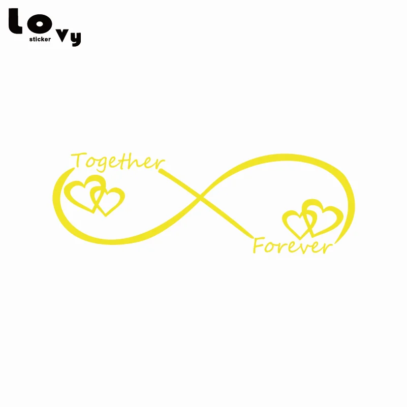 Автомобильная наклейка Together Forever креативная виниловая в форме сердца для