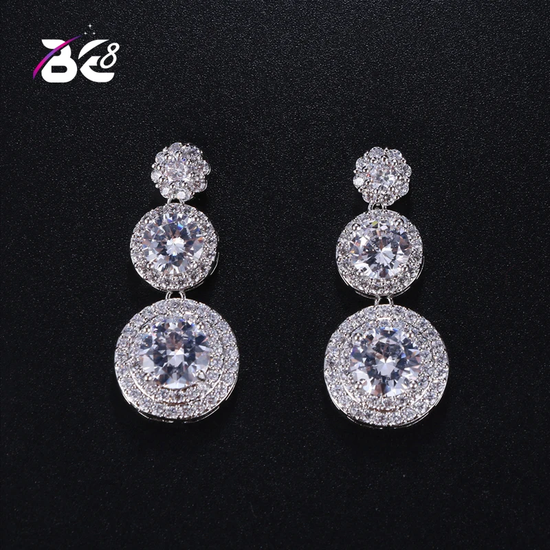 

Be 8 Dangle Round Earrings Long Statement Earrings Crystal Stone Drop Dangle Earrings for Women Birthday Gift E444