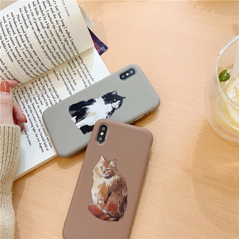 Soft TPU Gel Rubber Silicone Funny Cartoon Phone Case For iphone X XR XS MAX 6 6S 7 8 Plus Cover Cute Animal Cat Pattern Cases |
