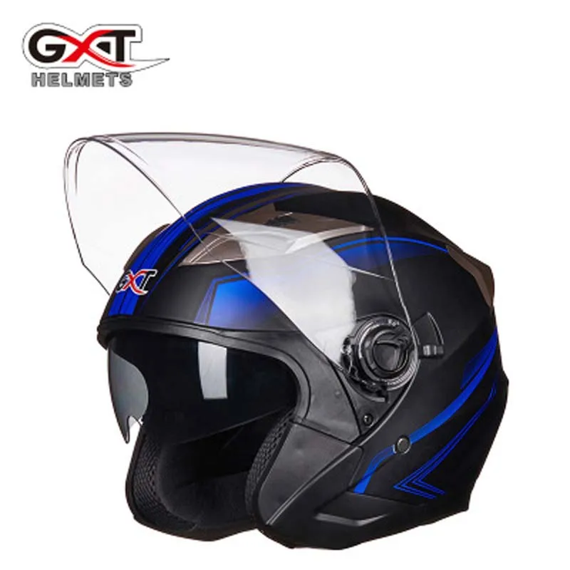 Новый GXT летний двойной объектив мотоциклетный шлем с открытым лицом