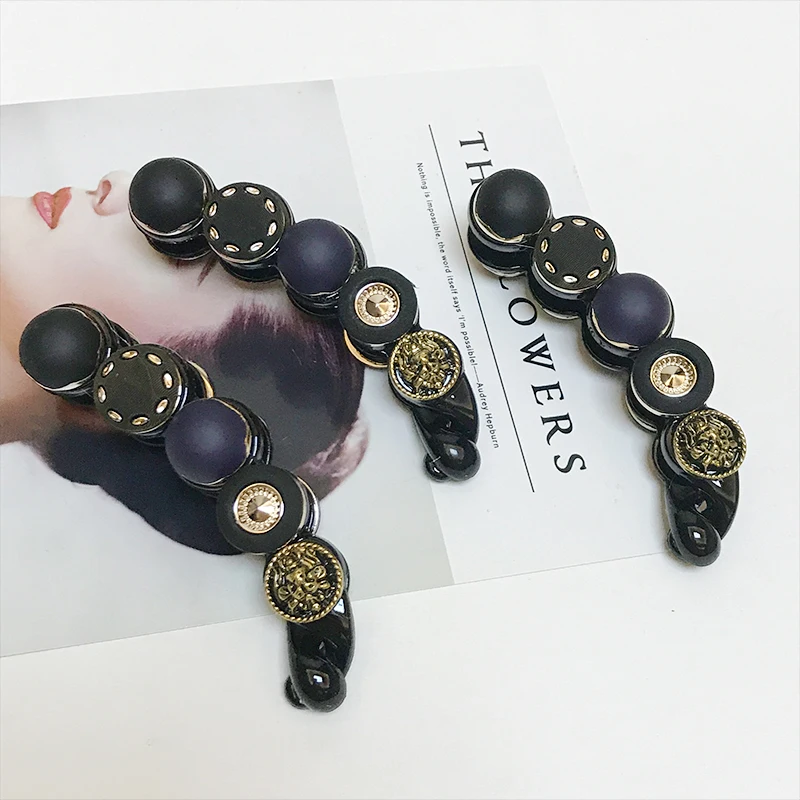 Dcm 10 11 см точка мозаика акрил банан клипы волос девушки когти Hairwear Брендовые