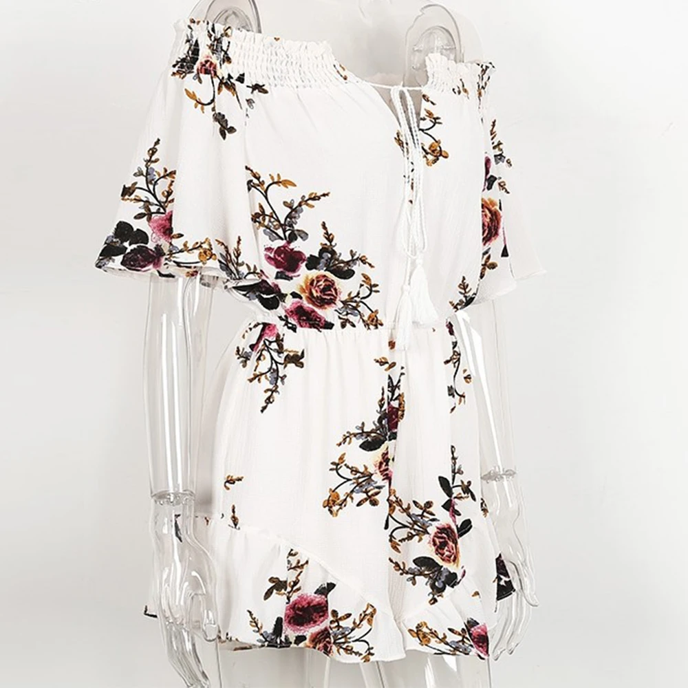 Для женщин Лето 2017 пляжные цветочный Boho платье Свободные Печать пикантные с