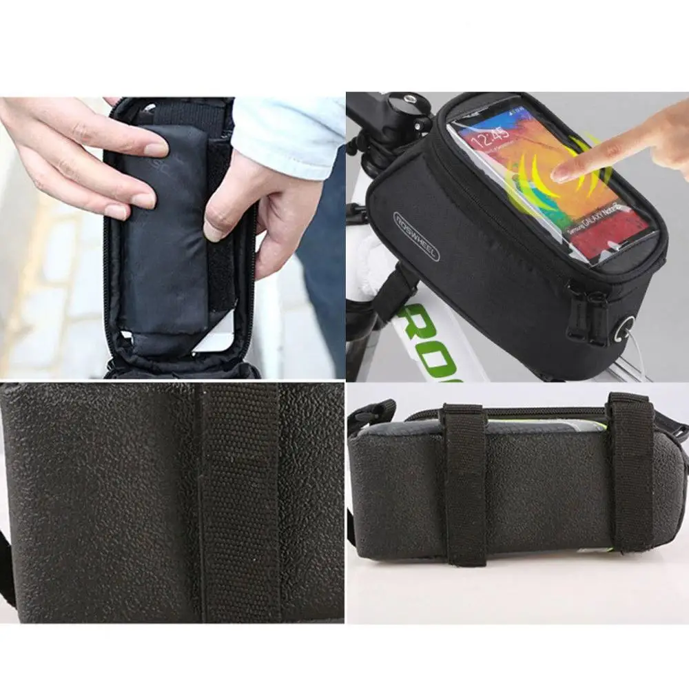 ROSWHEEL Bicycle Tube Bag 12496L-CA5 Portable Bike Frame Front Transparent PVC with Audio Extension Line for 5.5 Cellphone | Спорт и