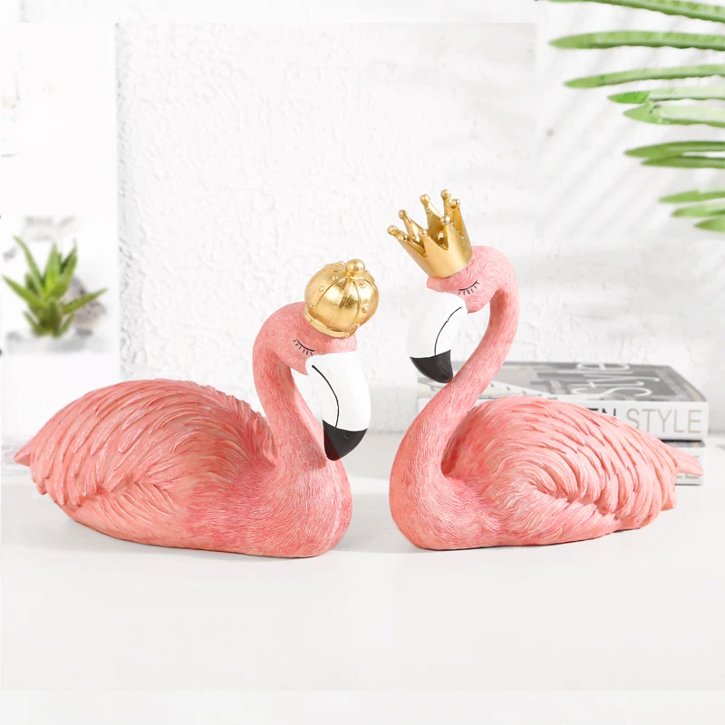 1 аппликации статуя Фламинго Милая скульптура животного украшение домашний
