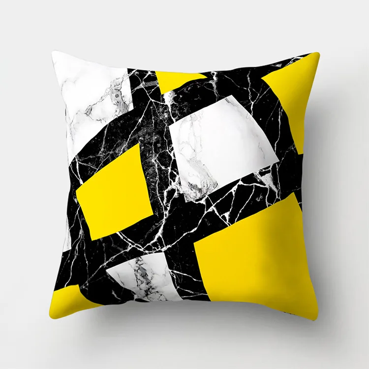 Cojines Decorativos Para наволочка для дивана Желтая подушка геометрический мрамор полиэстер Наволочка украшения для дома Декор 40548 - Цвет: 2BZ-40548-063