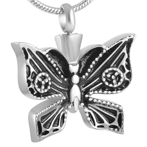 Бабочка серии кремации урна ожерелье мемориальное украшение для праха Keepsake из нержавеющей стали Урна кулон - Окраска металла: Зеленый