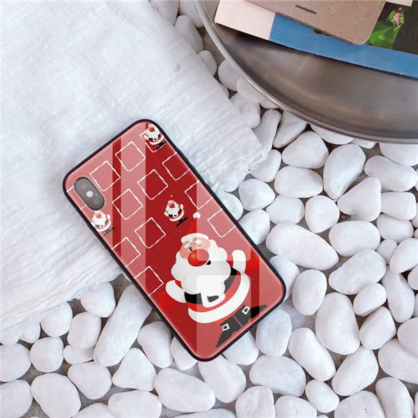 Заказной чехол из закаленного стекла для телефона iPhone XS 11 Pro MAX XR Рождество DIY чехол для iPhone 7 для телефона 8X6 s Plus зимний чехол - Цвет: 5344