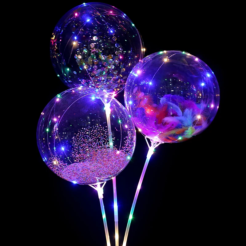 10 шт. светящиеся шары воздушные гелиевые Led воздушный шар globos пенопласт перо
