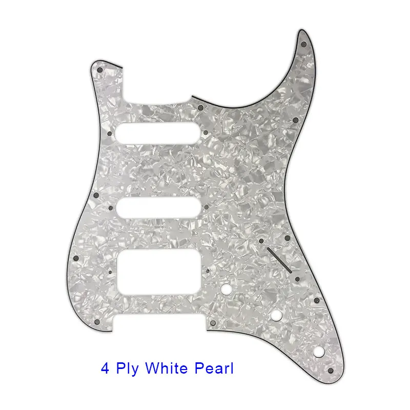 Запчасти для гитары Pleroo-для США \ Мехико Fd Stratocaster 72' 11 винтовое отверстие Стандартный St Humbucker Hss гитара накладка царапина пластина - Цвет: 4Ply White Pearl
