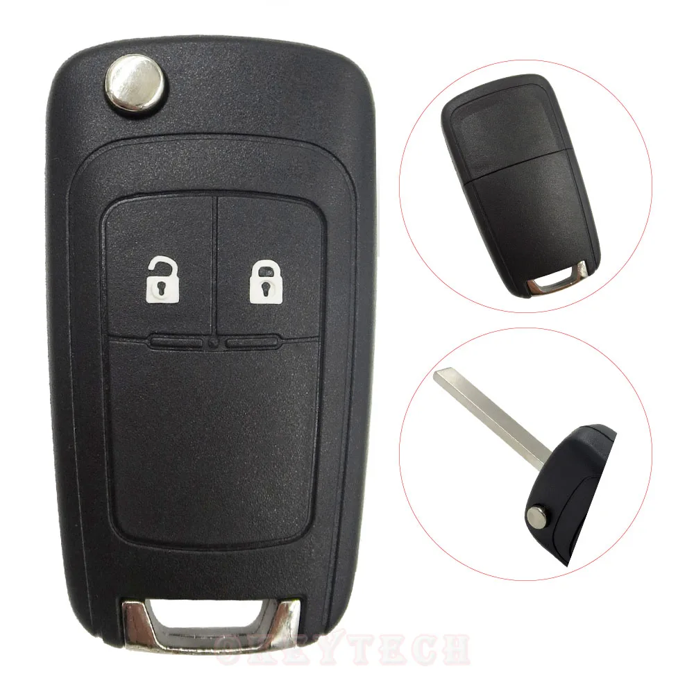 Откидной ключ OkeyTech Складной автомобильный брелок чехол для Chevrolet Cruze Spark Aveo Captiva Switchblade замена ключа - Количество кнопок: 2B
