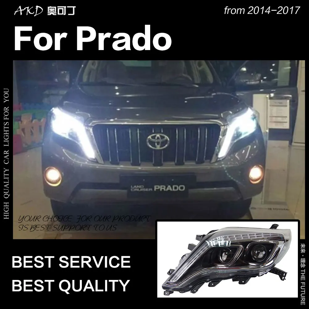 AKD автомобильный Стайлинг для Toyota Prado LC150 светодиодный фонарь 2013- Prado светодиодный DRL Hid головной фонарь Ангел глаз биксеноновый луч аксессуары