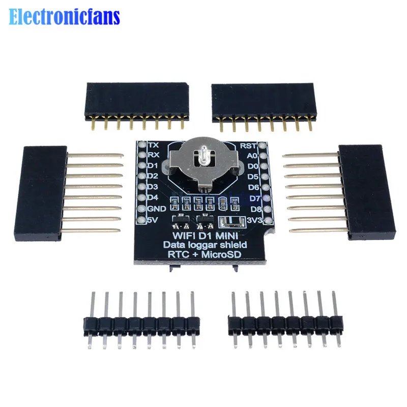 RTC DS1307 DataLog щит в реальном времени для Micro SD WeMos D1 mini + часы с набором штырьков