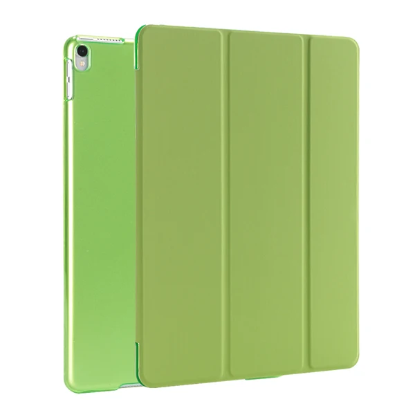 Green Откидная крышка для iPad Pro 10,5 чехол Фолио 3 раза Стенд Wake сна полупрозрачный Мягкие TPU Назад Smart чехол для iPad 10,5 чехол - Цвет: Green
