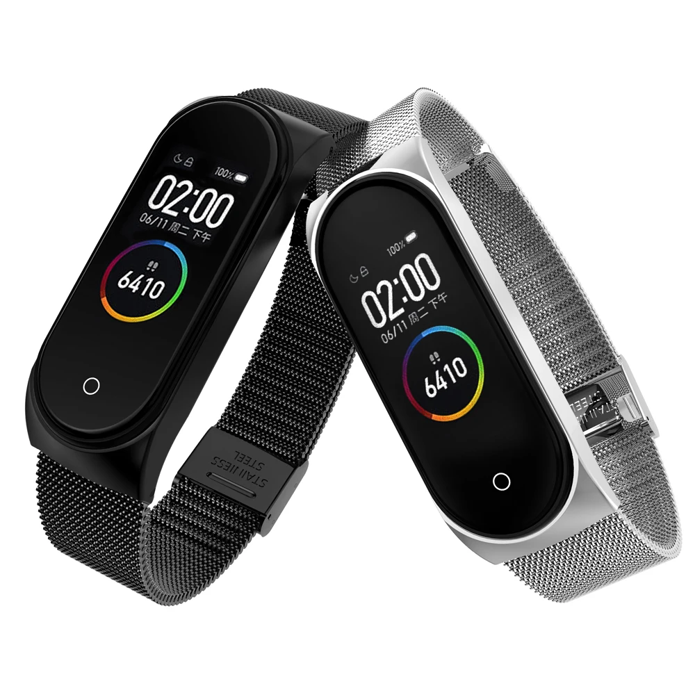 HANGRUI mi Band 3 4 ремешок на запястье металлический Безвинтовой ремешок из нержавеющей стали для Xiaomi mi Band 4 напульсники mi Band 4 3 ремешок на браслет