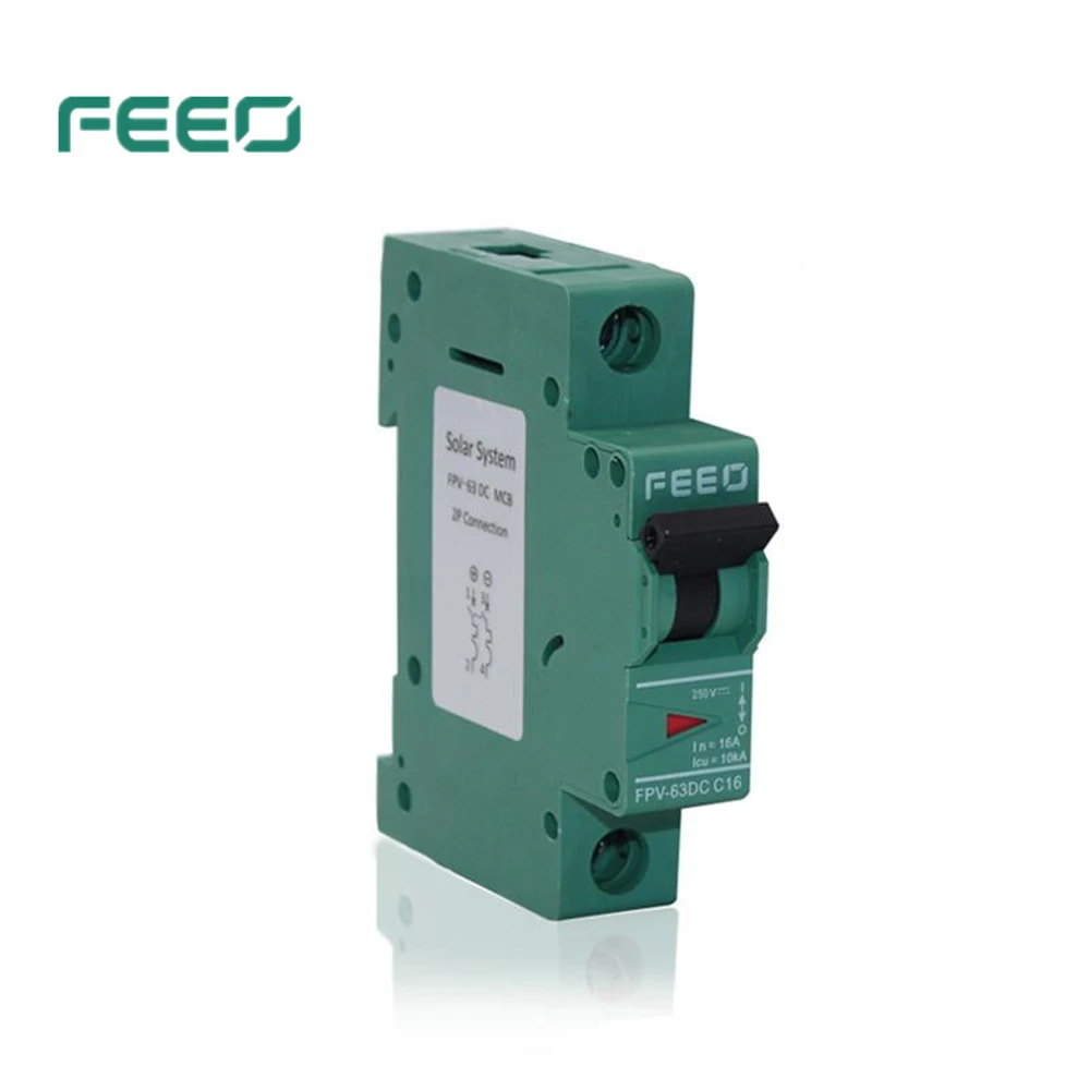 

FEEO FPV-63 1P 250V 6A 10A 16A 20A 25A 32A 40A 50A 63A MCB Mini DC Circuit Breaker TUV & CE Certificate