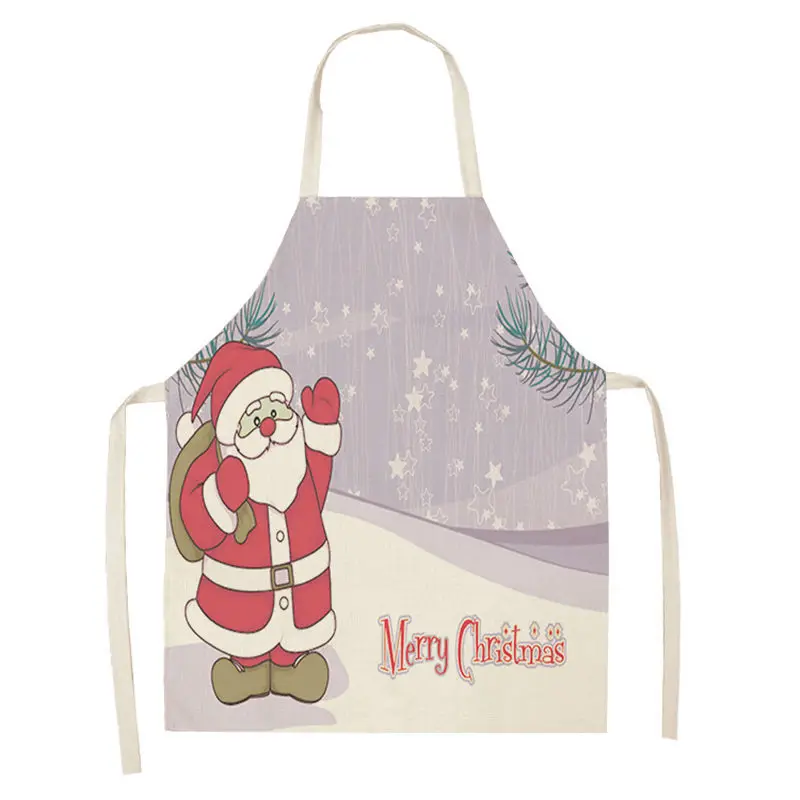 MX0008-4 1 шт. новогодний фартук Санта-Клаус Снеговик, фартук из хлопка и льна, нагрудники для взрослых, 53*65 см, для дома, кухни, приготовления пищи, выпечки, MX0005 - Цвет: MX0008-4