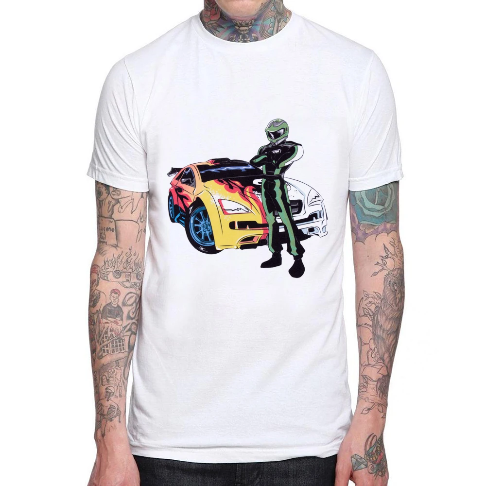 

Hot Sale 2019 New Casual Summer Men's T-shirt Racer Hombre Camisetas Cotton Printed T-shirt Short-sleeved Men T shirts XS-XXXL